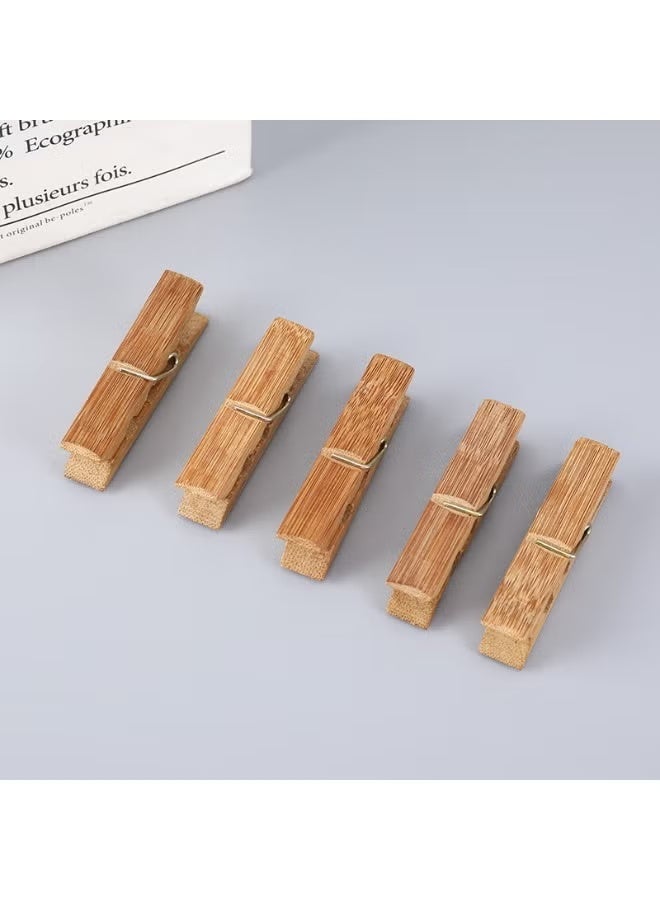 Home Box 20-Piece Clothes Pegs Set,clothespinsLaundry， Pegs Clothes Pins for Socks and Underwear and Food and Sealing and Photos Brown - Image 2